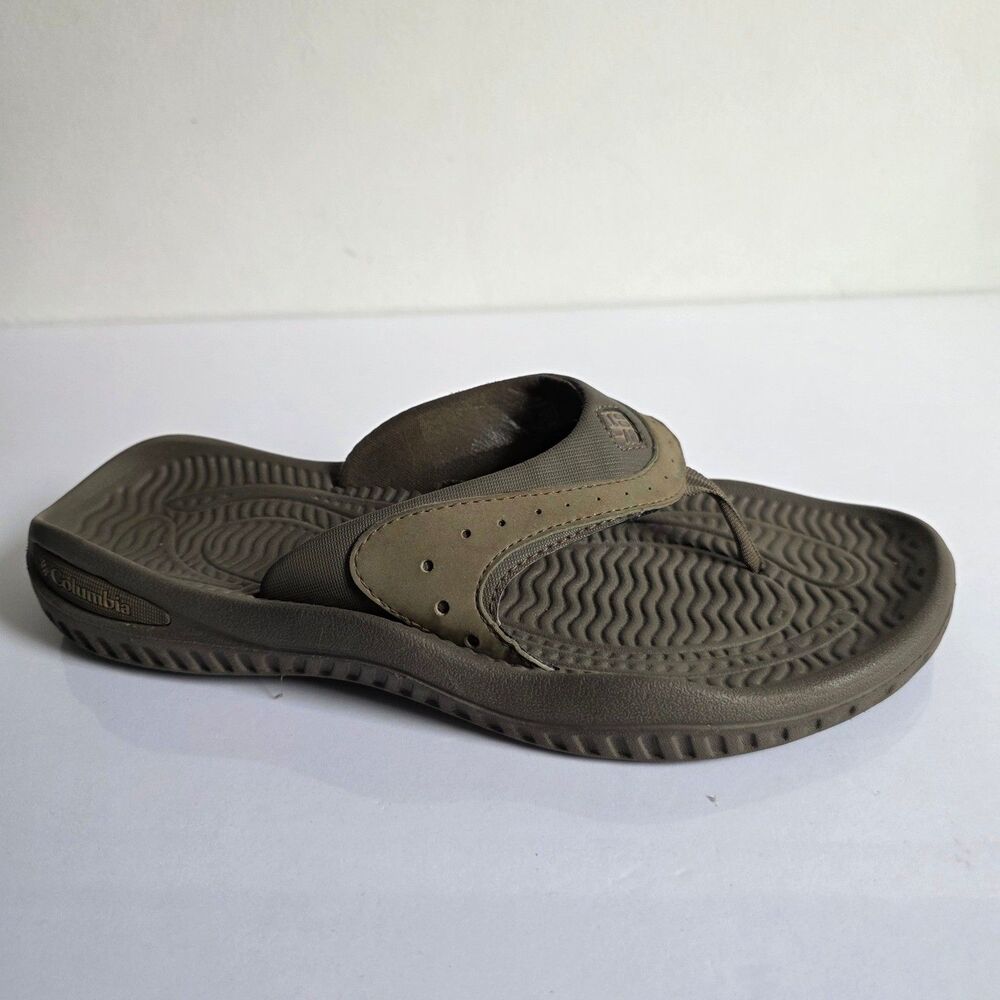 Columbia Sun Chill Thong Mens BM4254-255 Brown Flip Flop Sandals Size 9